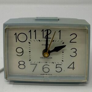 Vintage Westclox Bold II Blue Dialite Drowse Electric Alarm Clock Retro MCM